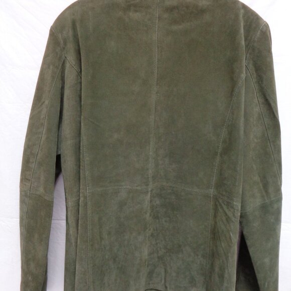 Coldwater Creek Women's Button Front Jacket Olive Green Suede size 1X - Picture 3 of 7
